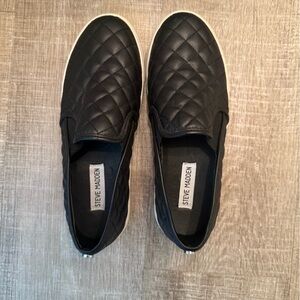 Steve Madden Black Quilted Slip-Ons